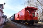 DRRV Caboose on the rear of the TFT Train while stopped at the connection point in Downtown Rockaway